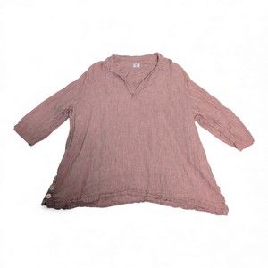Sigrid Olsen Plus Dusty Pink V-Neck Tunic Top 3X